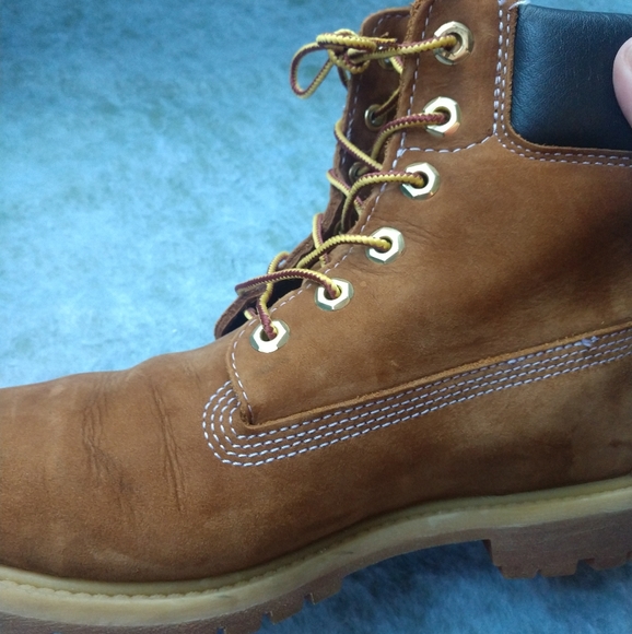 Timberland Women's 6 inch Wheat Nubuck Waterproof Boots Size 9.5 - Picture 11 of 12